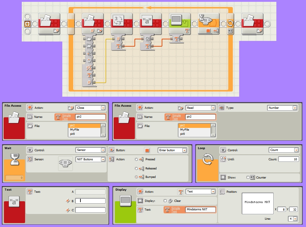 Archivo de datos del data logger del NXT